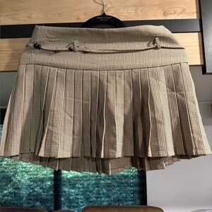 Plaid Brown Mini Skirt
